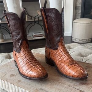 Black Jack Handmade in USA Men’s 9.5 EE Brown and Tan ALLIGATOR Cowboy Boots‎